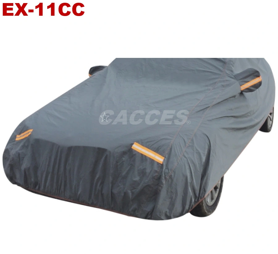 Cacces Extra Thick Car Protection with 250g PVC Cotton Lined Heavy Duty Sedan SUV MPV Car Cover Waterproof Car Storage Reflective Stripes Mirror Cover Pockets