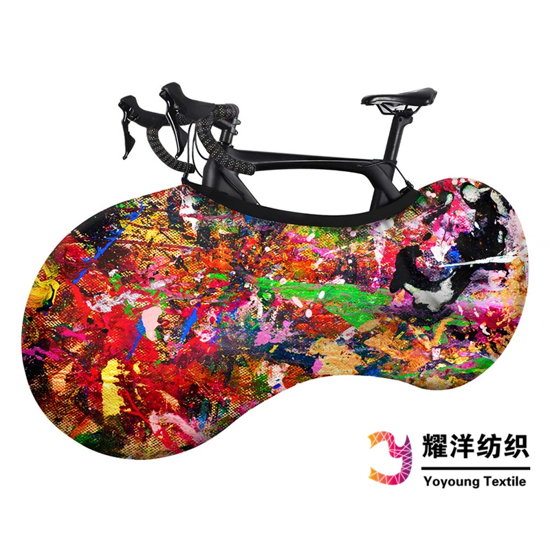 Bike Protector Cover Elastic Stretch Anti-Dust Bike Wheels Cover Full Color Printing Scratch-Proof Bicycle Cover