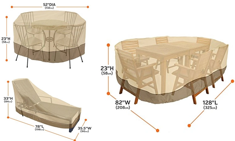 Custom Outdoor Furniture Waterproof Cover Garden Table and Chair Protective Cover Oxford Cloth Sofa Sunscreen Cover