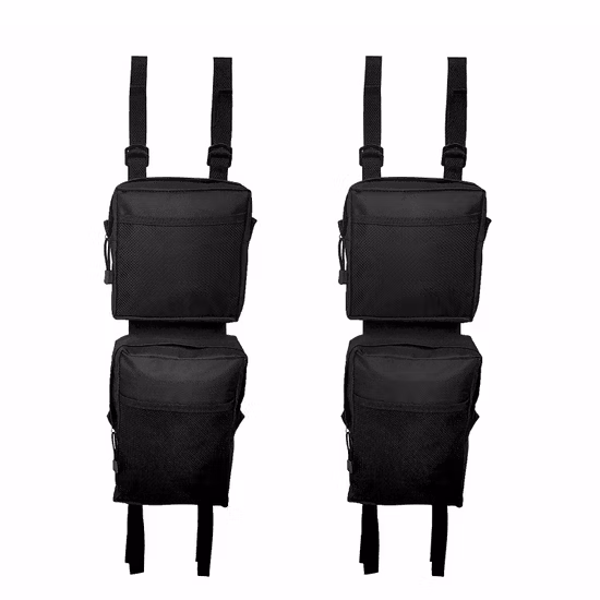 2PCS Black Tank Bag Waterproof 600d Oxford Saddle Bag ATV Fender Bags Saddlebag Cargo Storage Hunting Bag for Tank Accessories for Honda YAMAHA Suzuki UTV