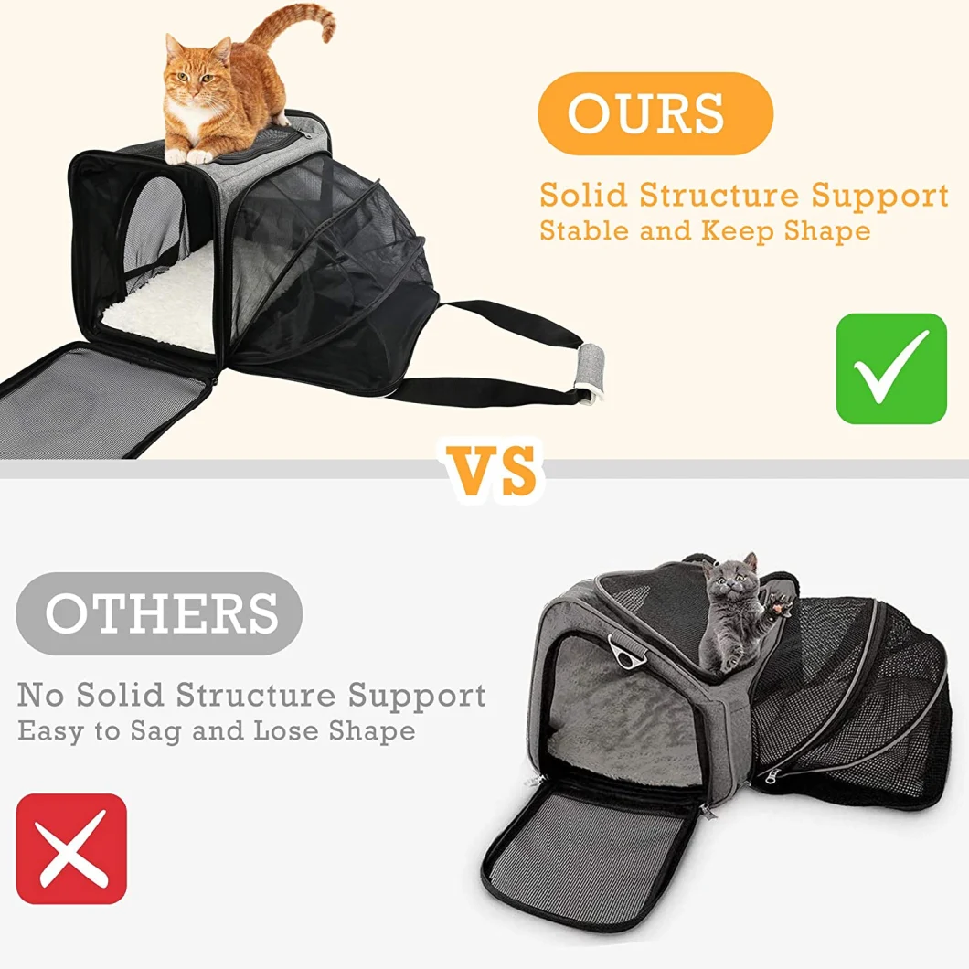 Cat Carrier Airline Approved Pet Carrier Bag for Small Dogs Expandable Soft Sided Cat Carrying Case for Travel